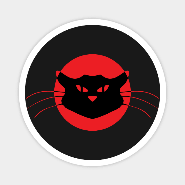 Minimalist Black Sun Cat Magnet by pelagio